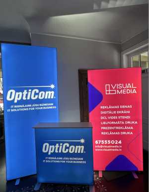Rollup, fotosienas, tekstila stendi